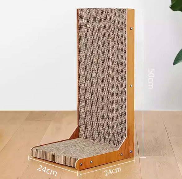 L-Shaped Vertical Cat Scratching Board – Non-Shedding with Free Catnip