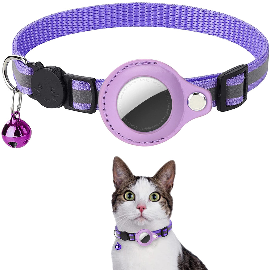 Pet Airtag Cat Collar Anti-loss Positioning Tracking Kitten Reflective Bell Neck Ring