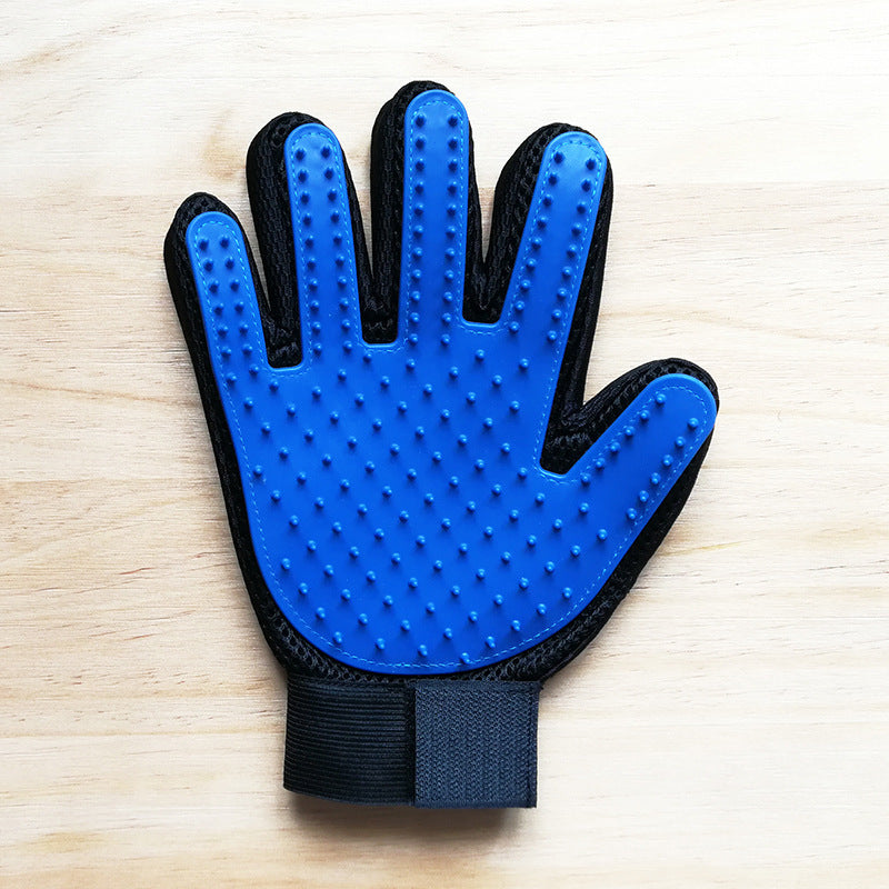 Cat Petting Gloves with Rubber Bristles for Removing Loose Fur and Grooming Pets