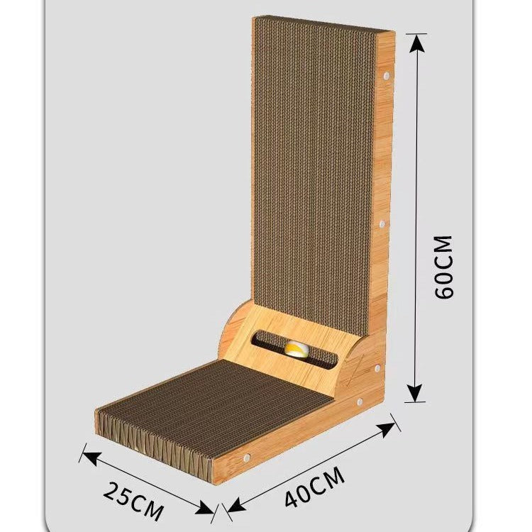 L-Shaped Vertical Cat Scratching Board – Non-Shedding with Free Catnip