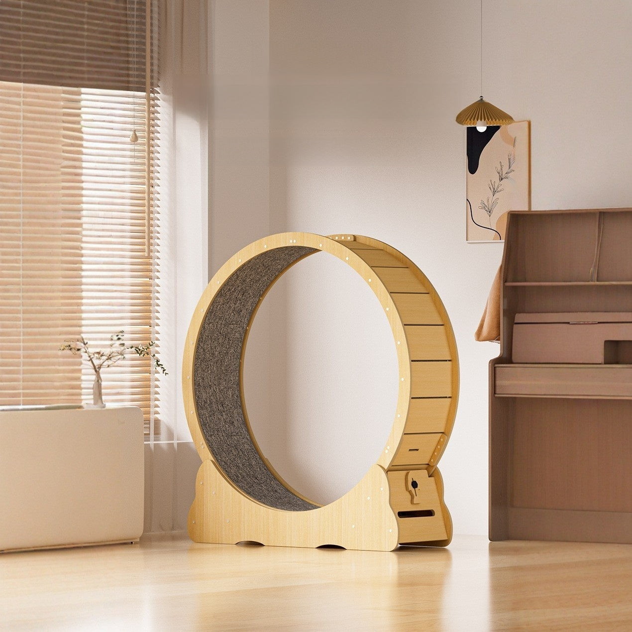 Solid Wood Silent Cat Treadmill Exercise Wheel