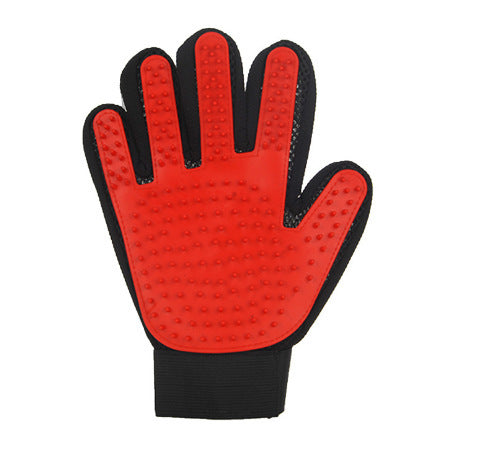 Cat Petting Gloves with Rubber Bristles for Removing Loose Fur and Grooming Pets