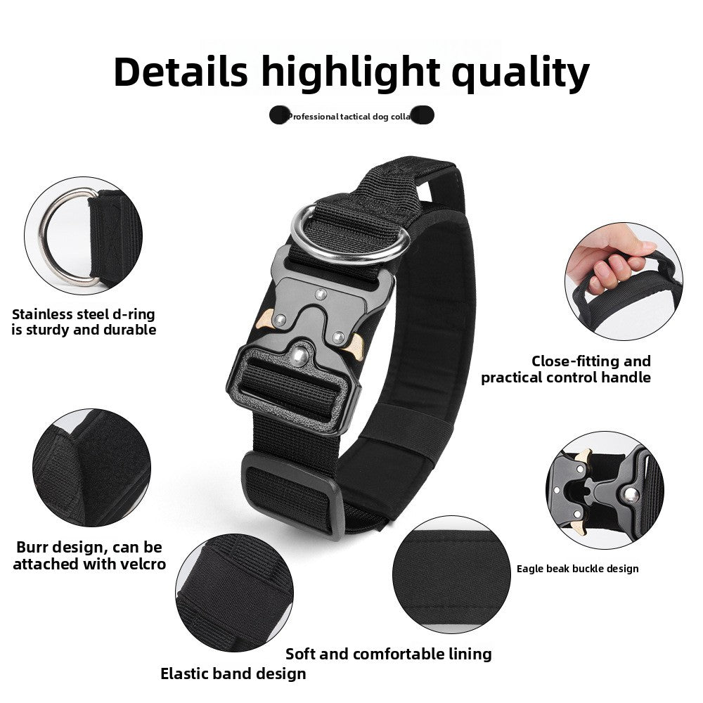 Tactical Dog Collar with Reflective Strips