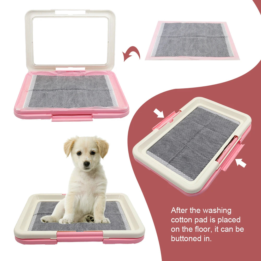Portable Dog Potty Training Tray – Indoor Puppy Pad Holder for Small Dogs & Cats