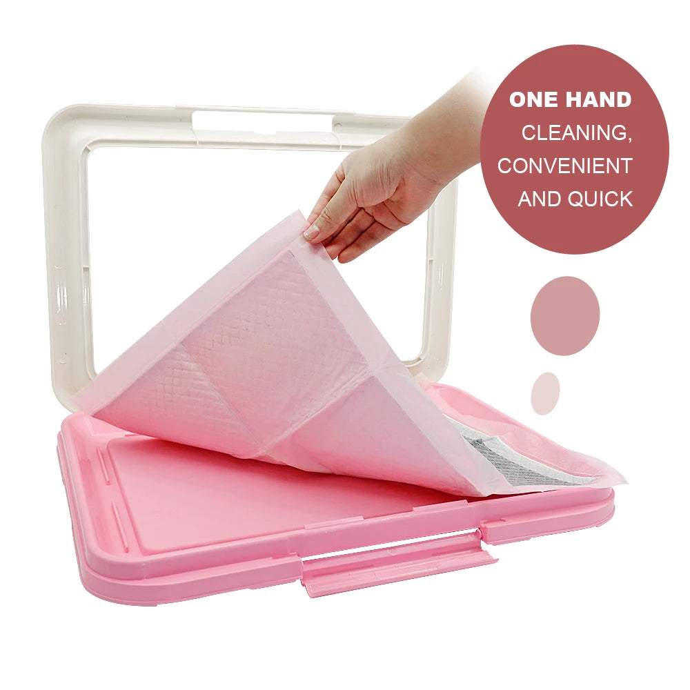 Portable Dog Potty Training Tray – Indoor Puppy Pad Holder for Small Dogs & Cats