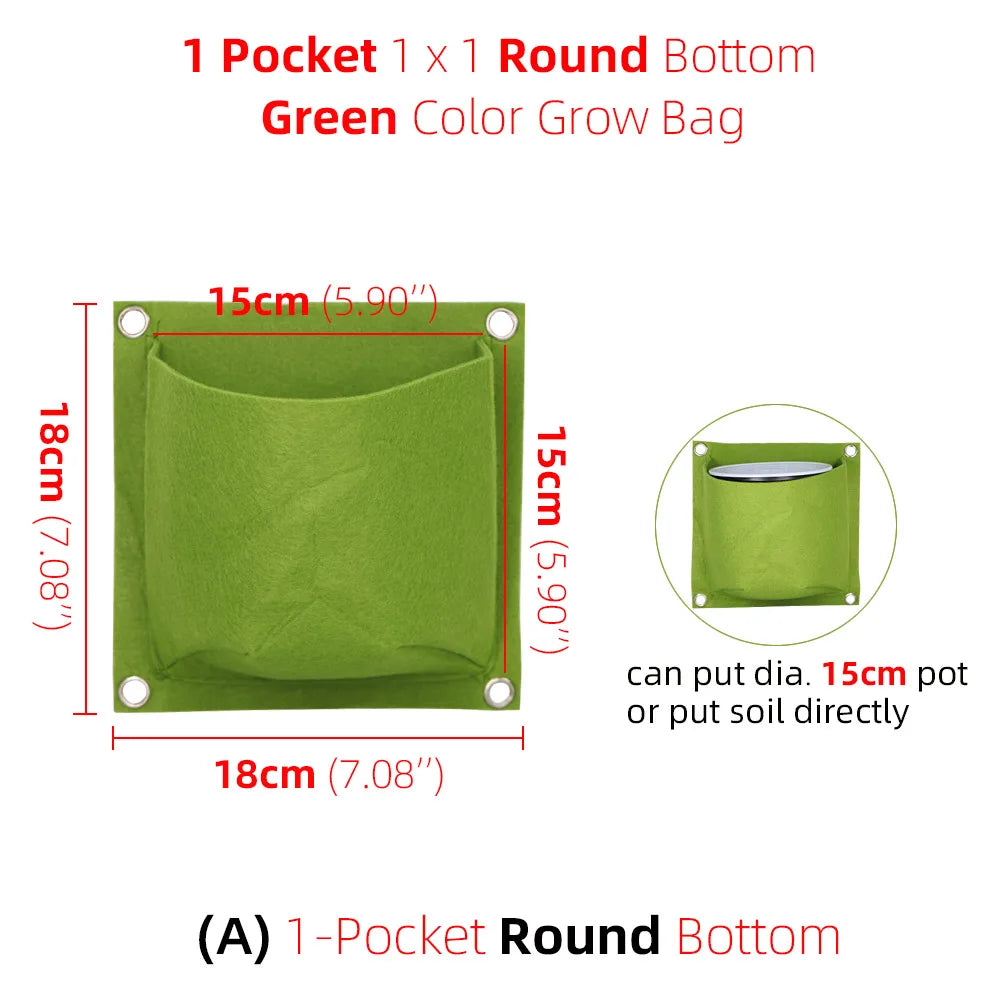 1-6 Pockets Green Grow Bags Vertical Cross Wall Hanging Planting Bags Planter Garden Vegetables Living Garden Bag Home Supplies