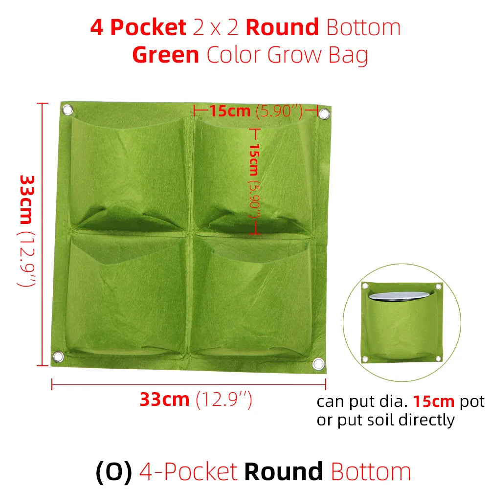 1-6 Pockets Green Grow Bags Vertical Cross Wall Hanging Planting Bags Planter Garden Vegetables Living Garden Bag Home Supplies