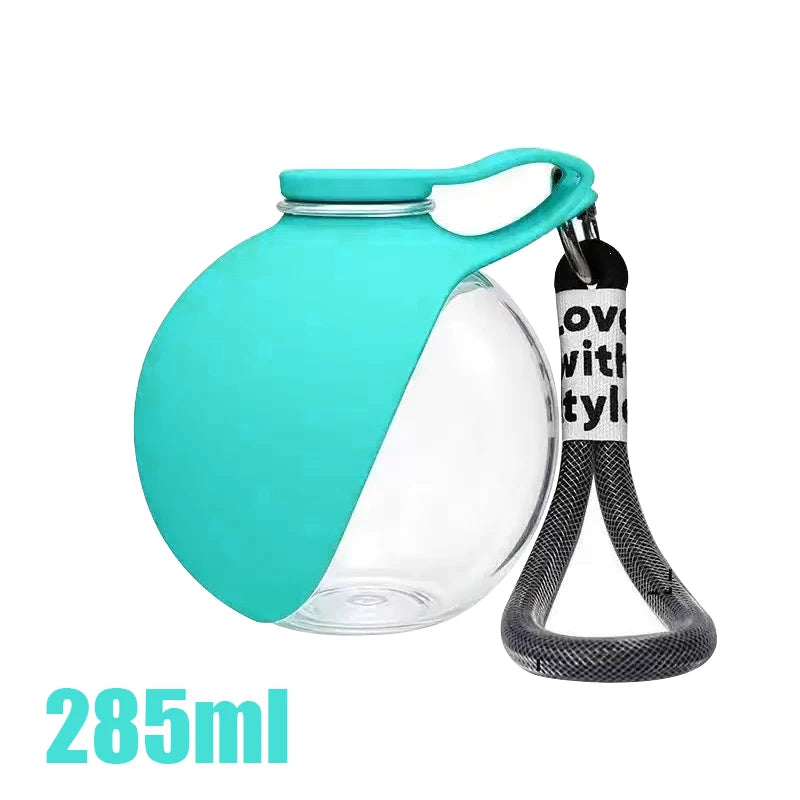 1/2pcs Dog Ball Water Bottle with Removable Silicone Bowl 285ml Plastic Construction Leak-Proof Outdoors Activities Like Walking