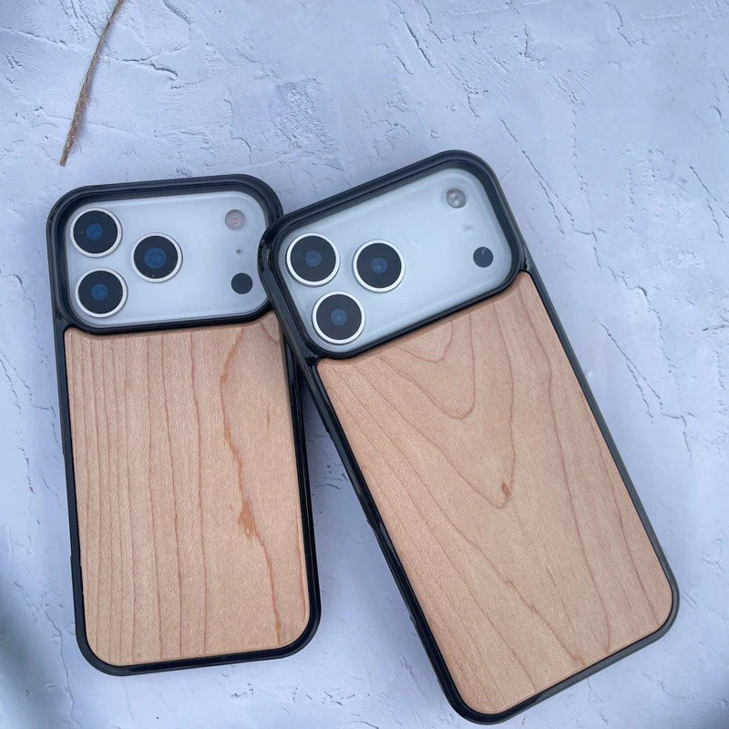 Wood Case for iPhone 17 Pro Max 17 Air 17Pro Bamboo Walnut Cover Soft Bumper Real Wooden Back Shockproof Anti-slip Shell Fundas