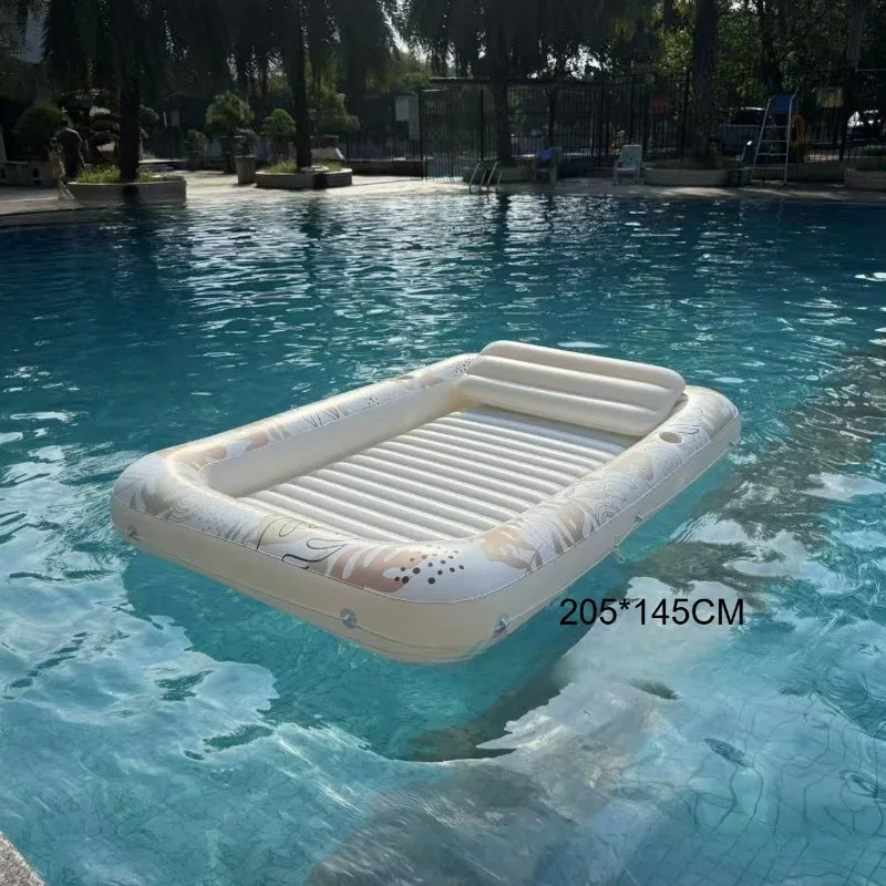Portable PVC Inflatable Air Mattress Large Floating Pool Lounger Tanning Party Swim Ring For Adults Children Outdoor Summer