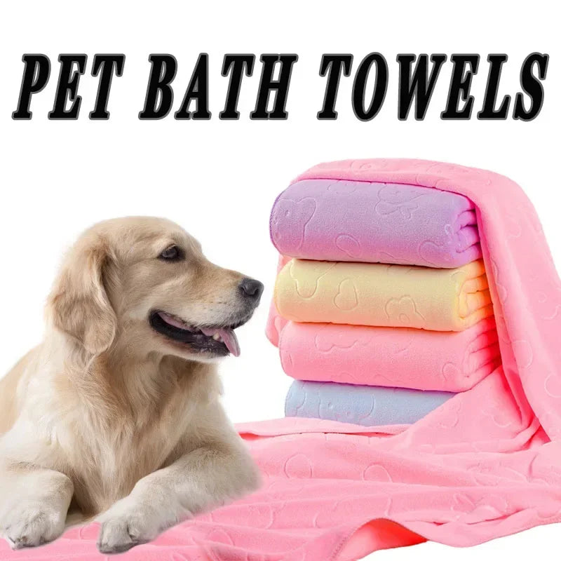 Quick-Drying Pet Bath Towel – Soft Absorbent Microfiber for Dogs & Cats