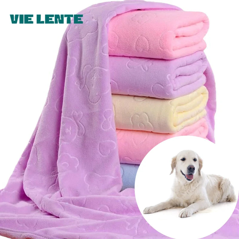 Quick-Drying Pet Bath Towel – Soft Absorbent Microfiber for Dogs & Cats
