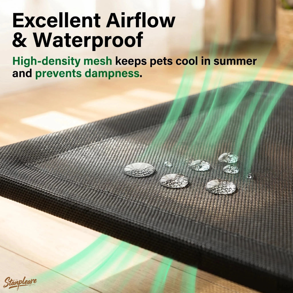 Elevated Dog Bed – Waterproof Mesh Raised Pet Cot with Steel Frame