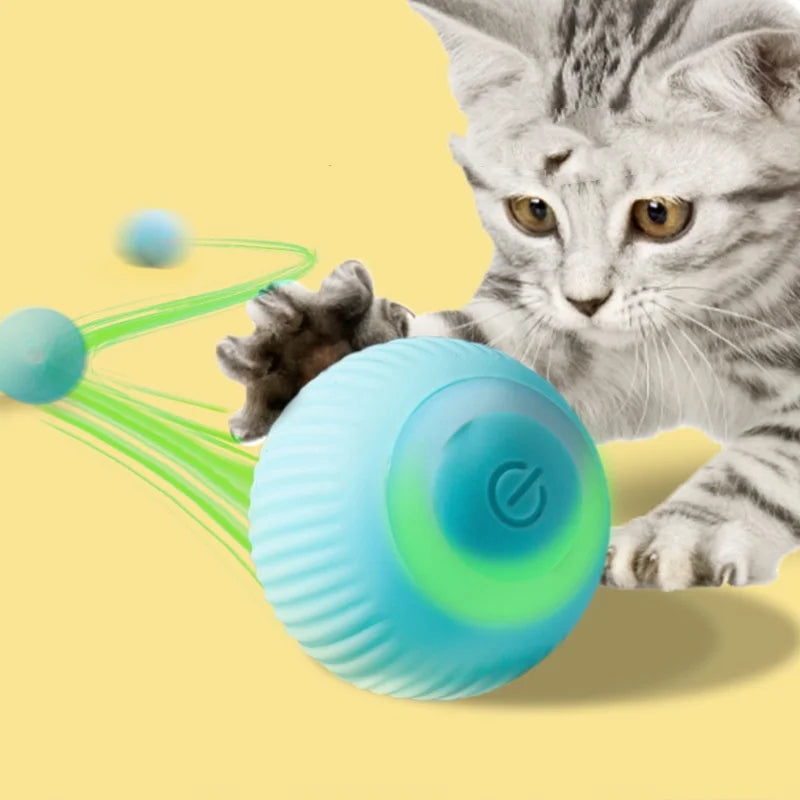 Electric Rolling Ball Cat Toy – Bite-Resistant Interactive Self-Amusement