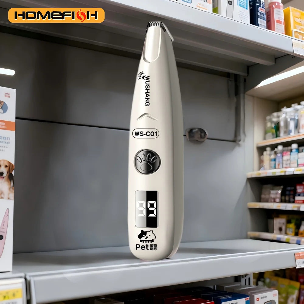 Electric Pet Grooming Trimmer – Waterproof Low-Noise Paw & Face Clipper