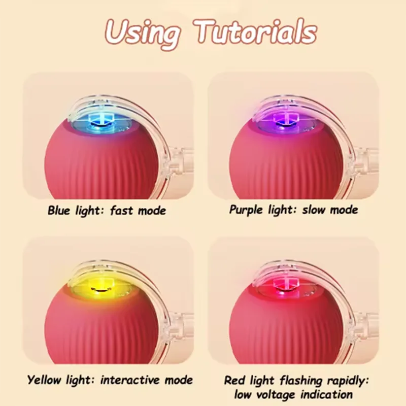Interactive Smart Cat Toy Ball – USB Rechargeable, Auto Rolling with Sound & Flash