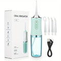 Oral Irrigator Portable Dental Water Flosser USB Rechargeable Water Jet Floss Tooth Pick 4 Jet Tip 220ml 3 Modes Teeth Cleaner ﻿
