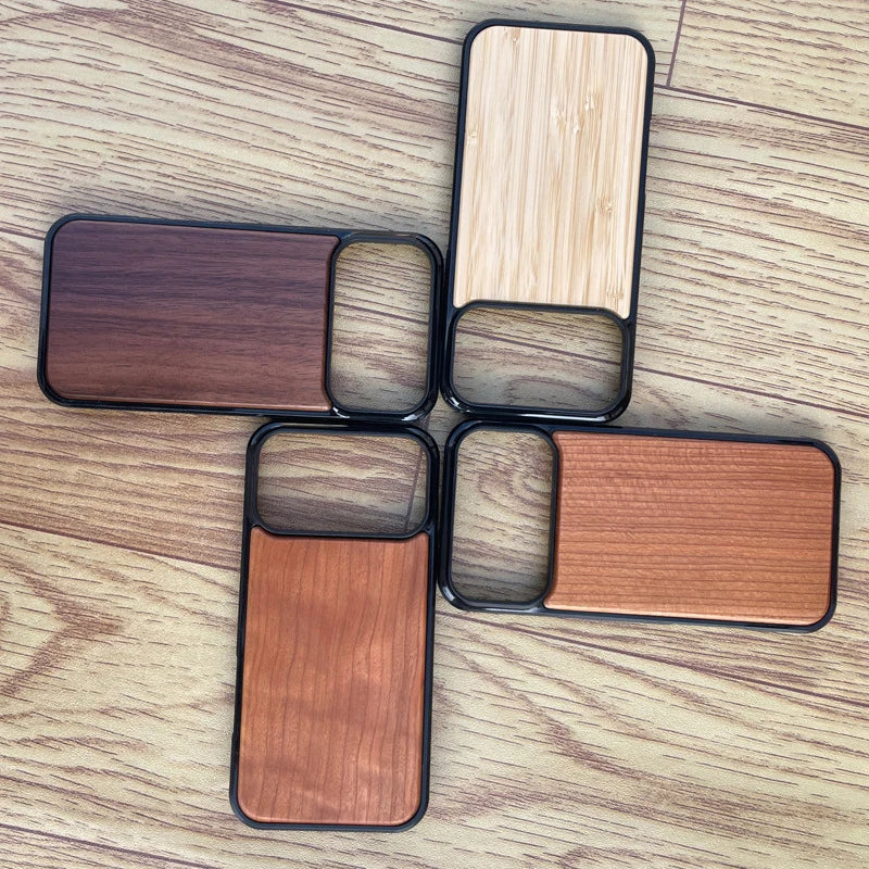Wood Case for iPhone 17 Pro Max 17 Air 17Pro Bamboo Walnut Cover Soft Bumper Real Wooden Back Shockproof Anti-slip Shell Fundas