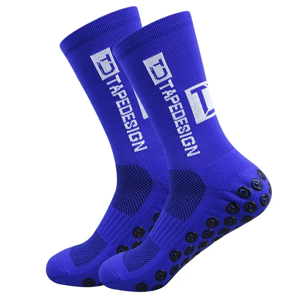 1 Pair Non Slip Soccer Socks Men Non Skid Grip Football Basketball Sport Cycling Socks 2025 New