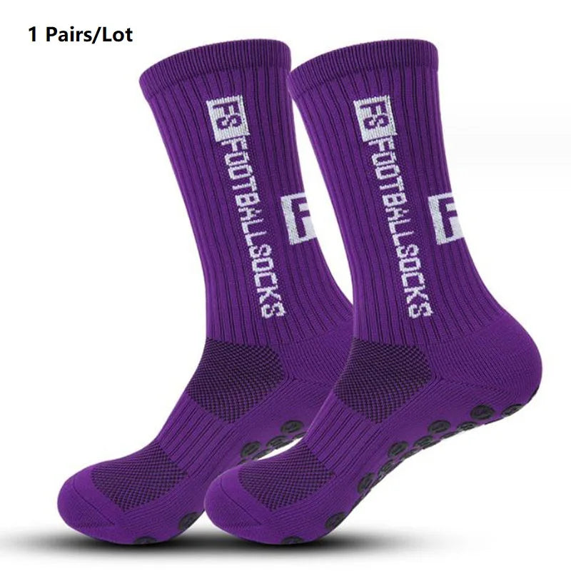 1 Pair Non Slip Soccer Socks Men Non Skid Grip Football Basketball Sport Cycling Socks 2025 New