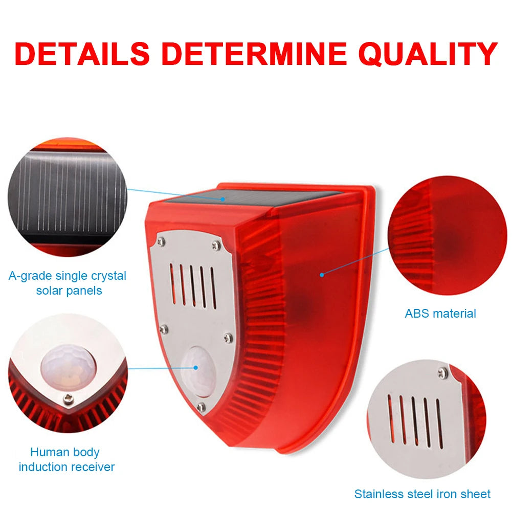 Solar Alarm Animal Repellent Anti-wild Boar Drive Professional Alarmanti-theft Flashing Remote Control Siren Sensor Alarm Light