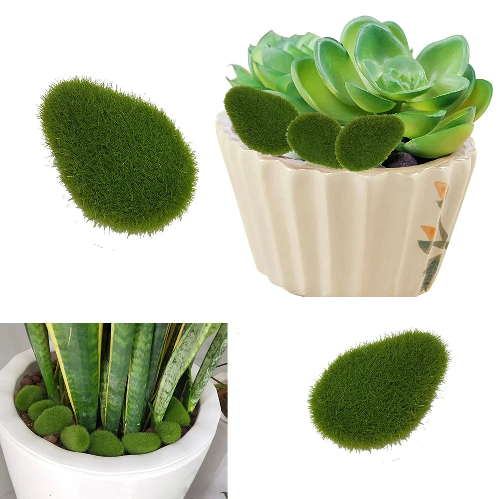 30pcs Green For Garden and Crafting Fake Stone Simulation Plant DIY Decoration Creative Crafts Artificial Moss Rocks 30pcs