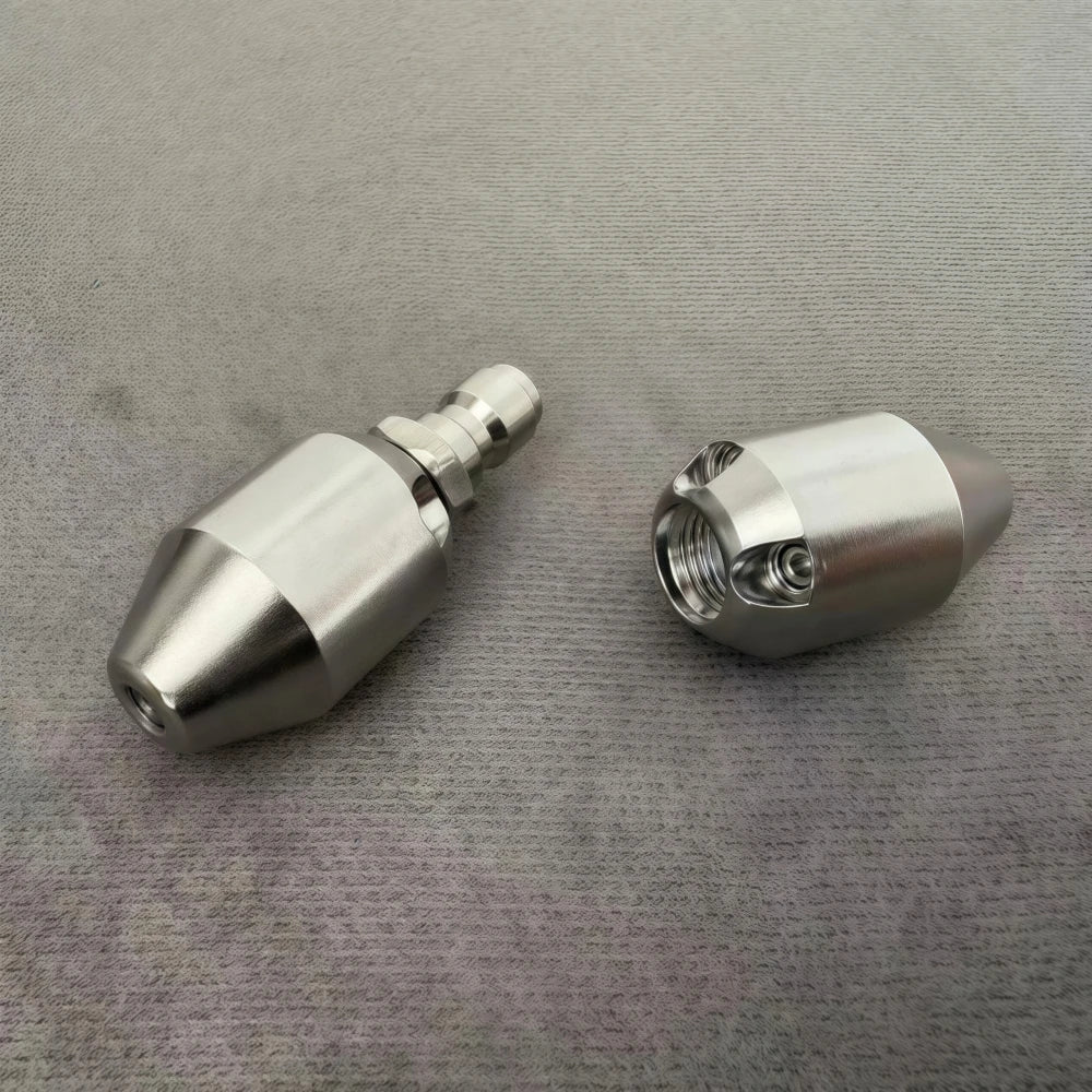 1/4 "Sewer Drainage Cleaning Nozzle Stainless Steel Cleaning Nozzle Hose Nozzle Garden Pipeline Cleaning Tool 10L/Min~30L/Min