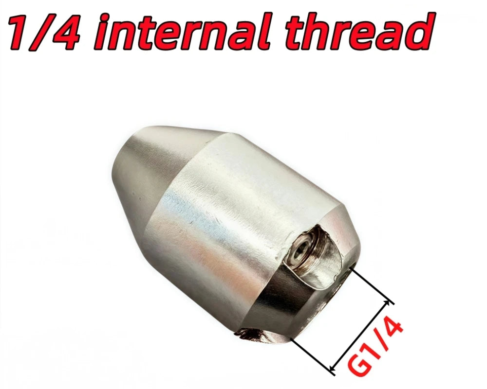 1/4 "Sewer Drainage Cleaning Nozzle Stainless Steel Cleaning Nozzle Hose Nozzle Garden Pipeline Cleaning Tool 10L/Min~30L/Min
