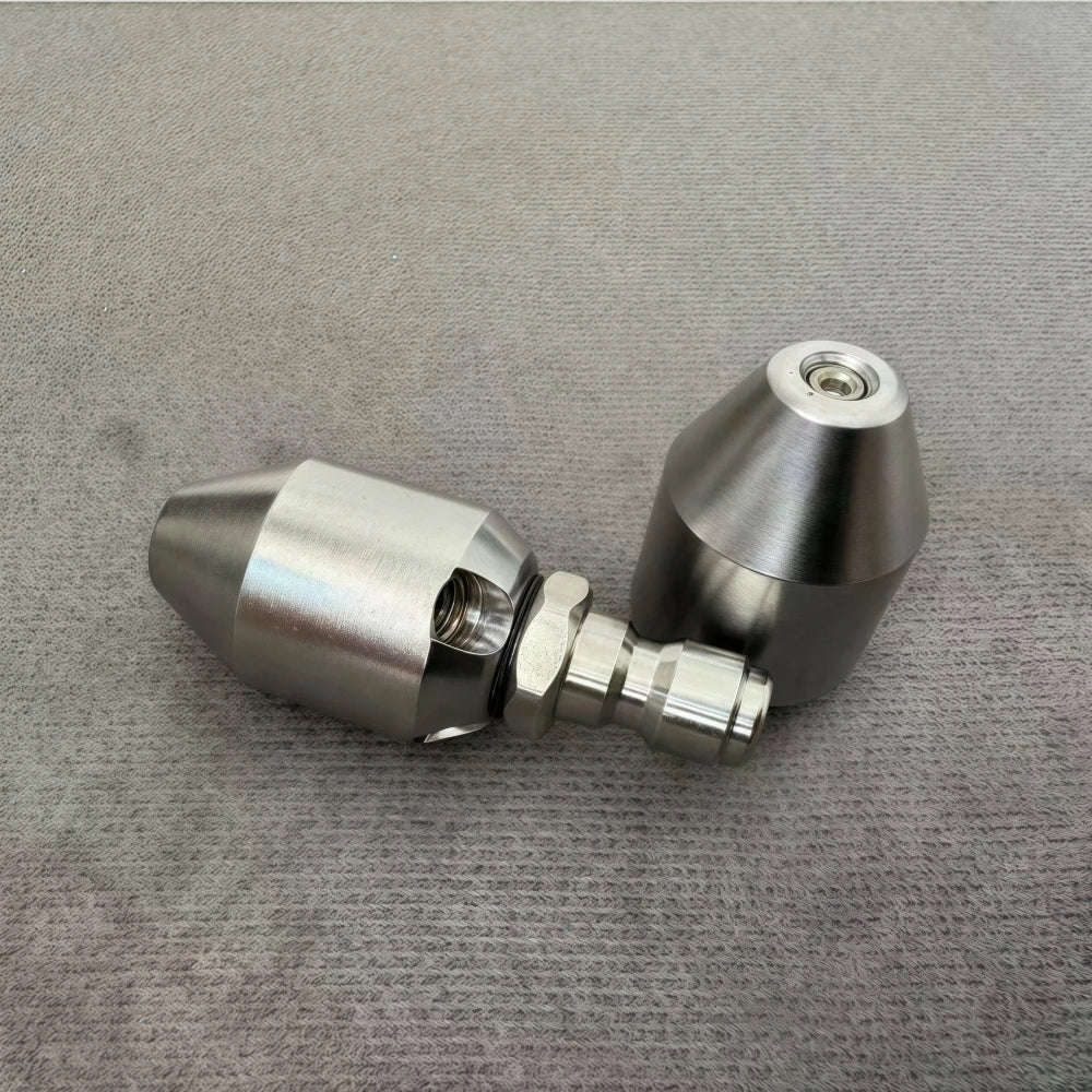 1/4 "Sewer Drainage Cleaning Nozzle Stainless Steel Cleaning Nozzle Hose Nozzle Garden Pipeline Cleaning Tool 10L/Min~30L/Min