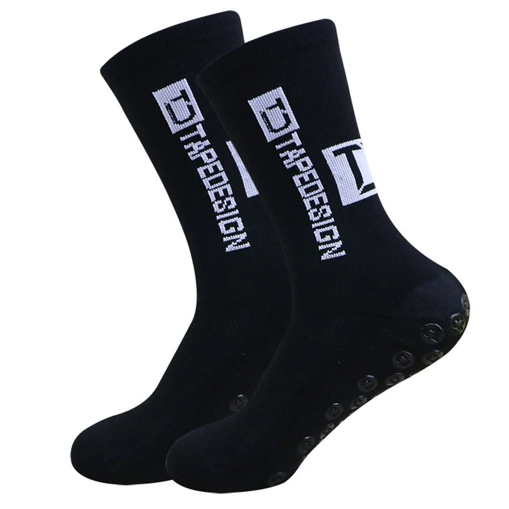 1 Pair Non Slip Soccer Socks Men Non Skid Grip Football Basketball Sport Cycling Socks 2025 New