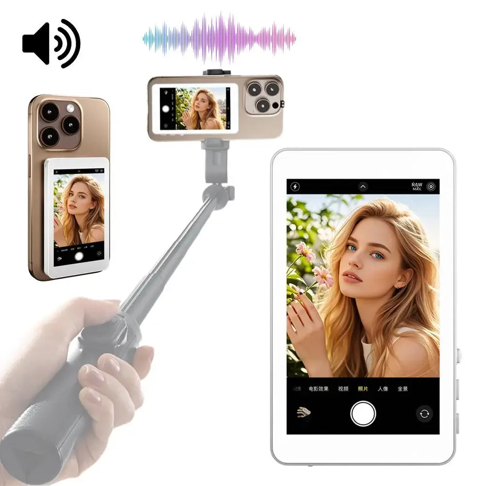 Selfie Monitor Screen Rear Portable Selfie Monitor Vlog Screen Magnetic Vlog Phone Rear Camera For Selfie Vlog Live Stream