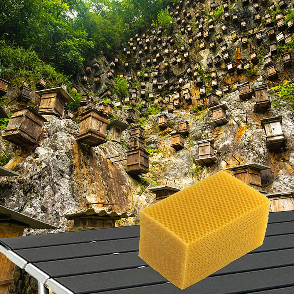 30Pcs Natural Beeswax Sheets Beehive Foundation 9×13.2cm Beeswax Hand-rolled Beeswax Candles Beekeeping-Supplies Yellow