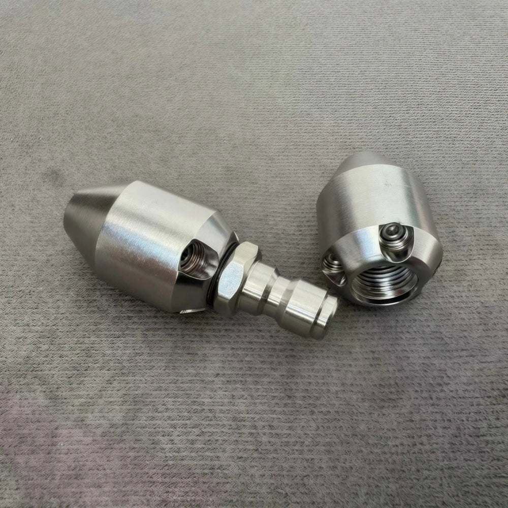 1/4 "Sewer Drainage Cleaning Nozzle Stainless Steel Cleaning Nozzle Hose Nozzle Garden Pipeline Cleaning Tool 10L/Min~30L/Min