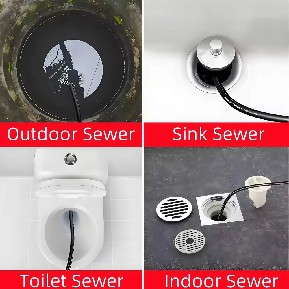 1/4 "Sewer Drainage Cleaning Nozzle Stainless Steel Cleaning Nozzle Hose Nozzle Garden Pipeline Cleaning Tool 10L/Min~30L/Min
