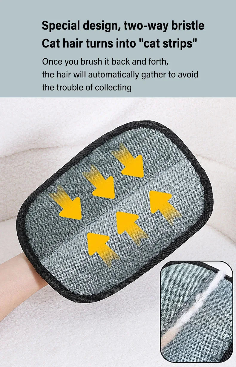 2-in-1 Pet Hair Removal Mitt — Effortlessly Remove Cat & Dog Hair from Sofas, Carpets & Clothes