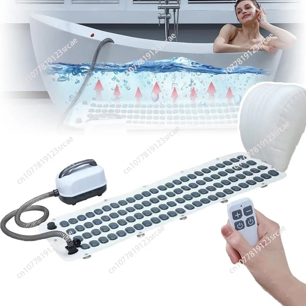 Electric Surf Bubble SPA Full Body Bubble Massage Spa Machine, Non-slip Bath Mat Wireless Remote Control Bubble Bath
