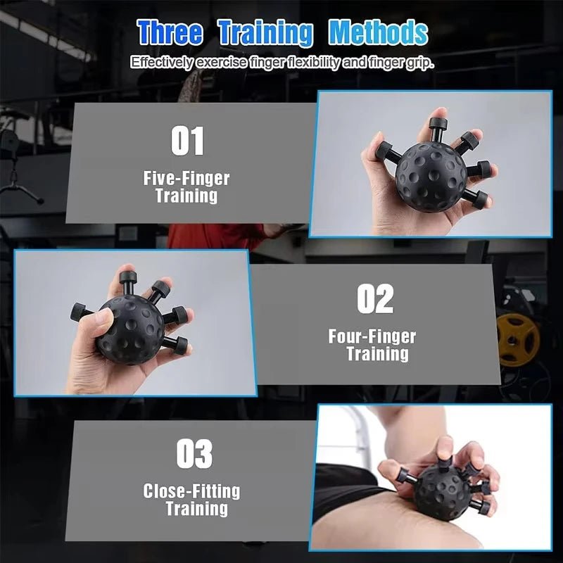 Five-Finger Trainer with Grip Ball,Finger Rehabilitation Device,Hand Strength Training, Wrist Gripper, Portable Finger Exerciser
