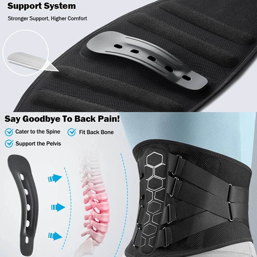 1PC Breathable 3D Knit Lumbar Support Belt Adult Waist Brace with Pulley System for Sciatica And Lower Back Pain Relief