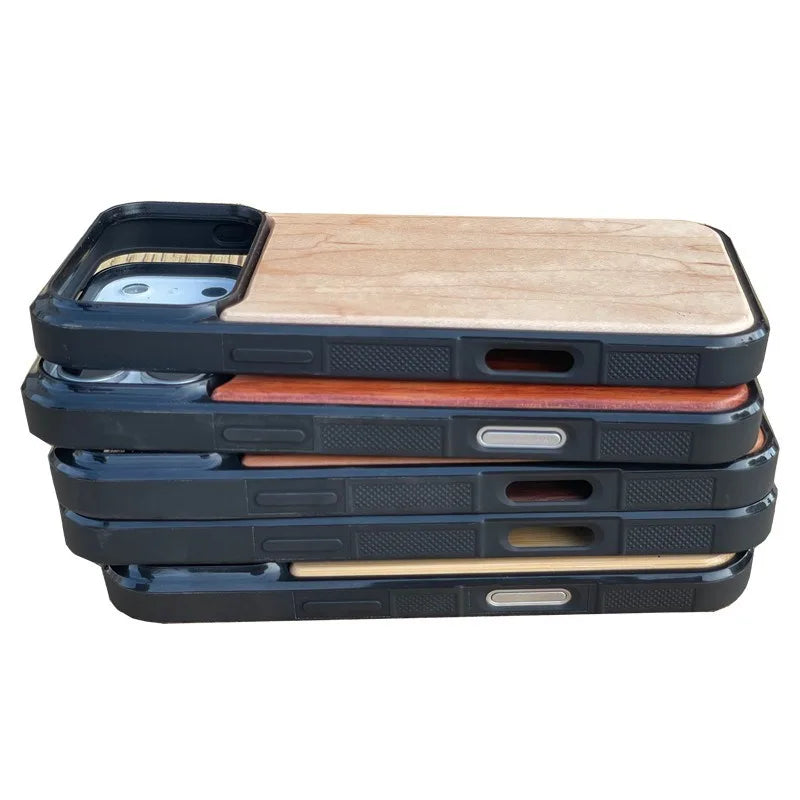 Wood Case for iPhone 17 Pro Max 17 Air 17Pro Bamboo Walnut Cover Soft Bumper Real Wooden Back Shockproof Anti-slip Shell Fundas