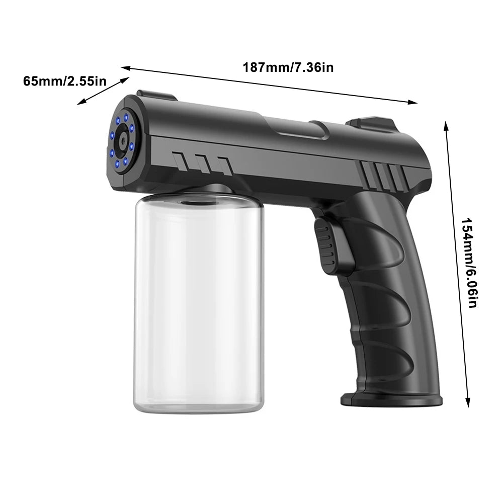USB Rechargeable Nano Spray Atomizer 8 Blue Light Sterilization 280ml 1500mAh Portable Mist Sprayer Adjustable Flow Low Temp Fogger for Home Salon Garden Odor Removal