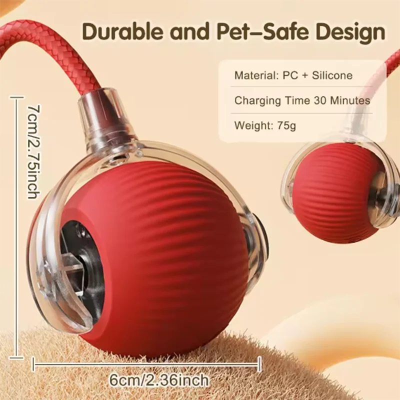 Interactive Smart Cat Toy Ball – USB Rechargeable, Auto Rolling with Sound & Flash