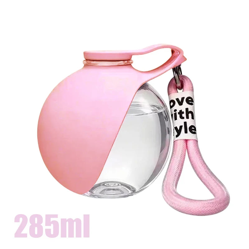 1/2pcs Dog Ball Water Bottle with Removable Silicone Bowl 285ml Plastic Construction Leak-Proof Outdoors Activities Like Walking