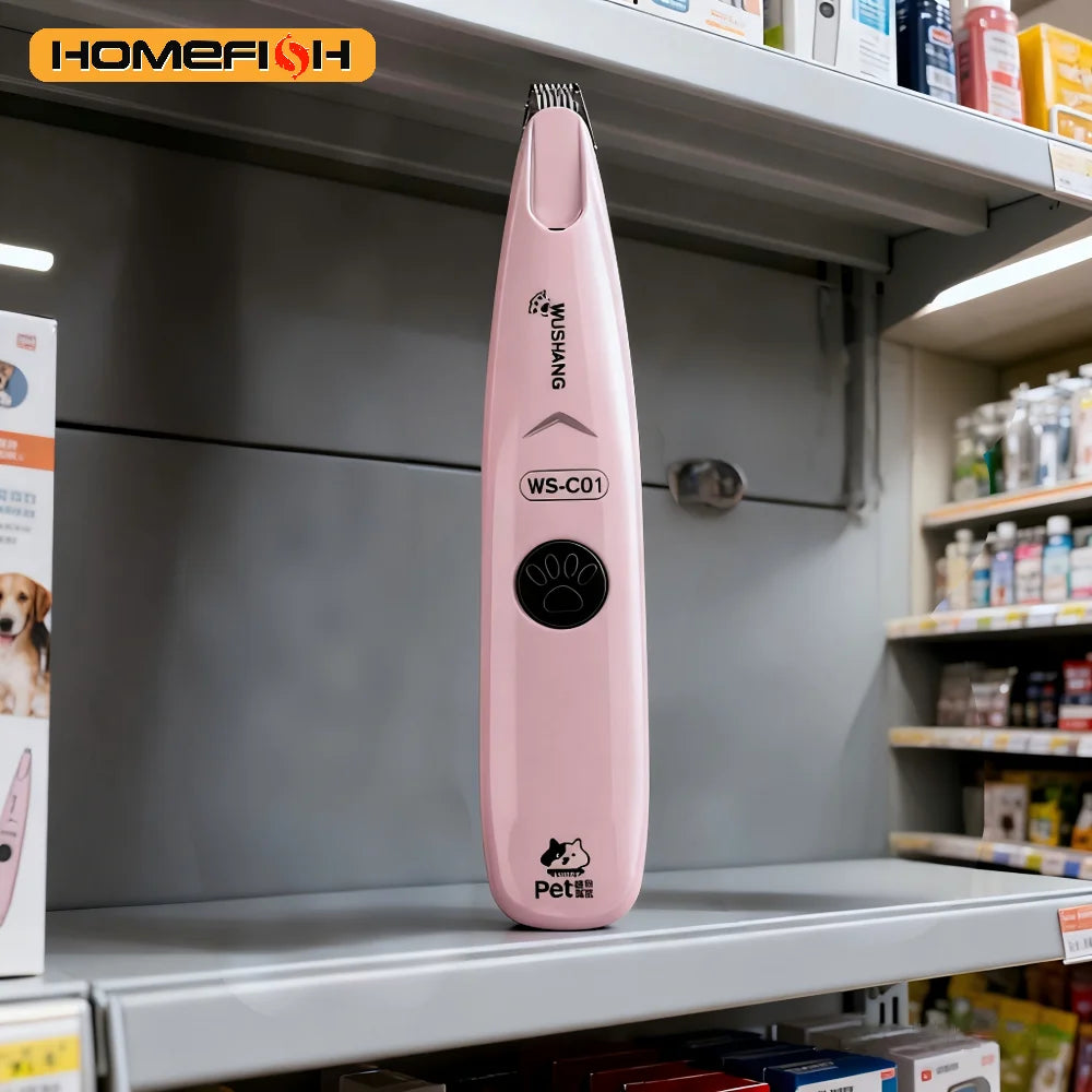 Electric Pet Grooming Trimmer – Waterproof Low-Noise Paw & Face Clipper