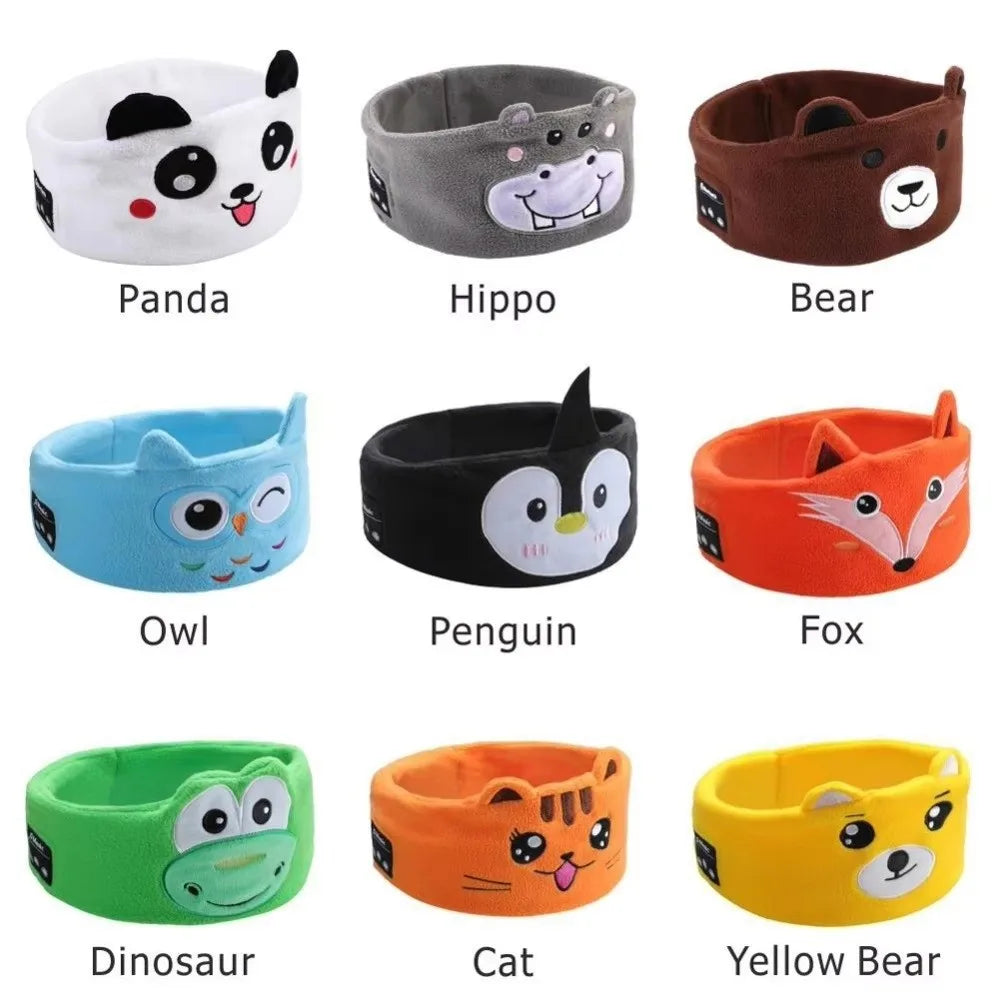Soft Plush Bluetooth Headphones Eye Mask Elastic Eye Mask Thin Speakers Children's Sleep Earphones Volume Limited