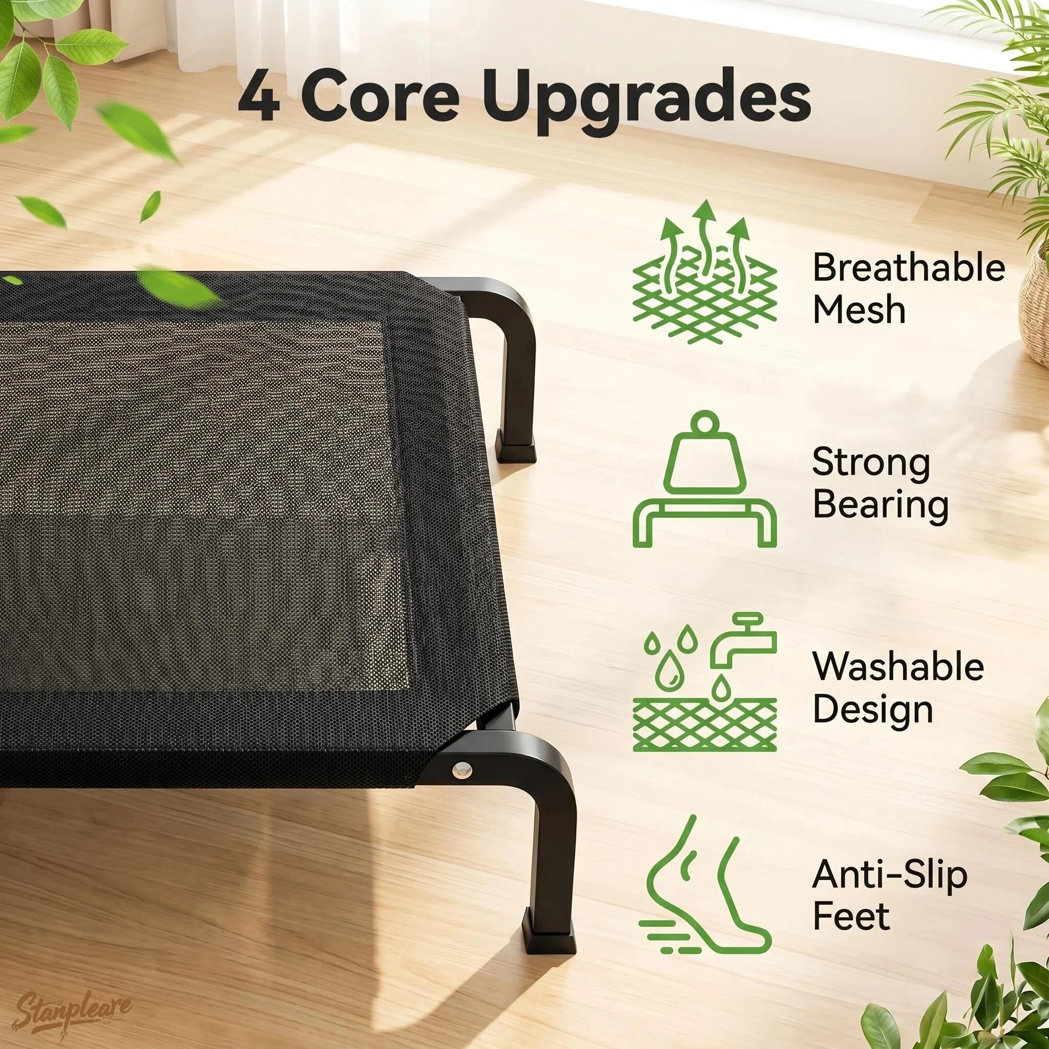 Elevated Dog Bed – Waterproof Mesh Raised Pet Cot with Steel Frame