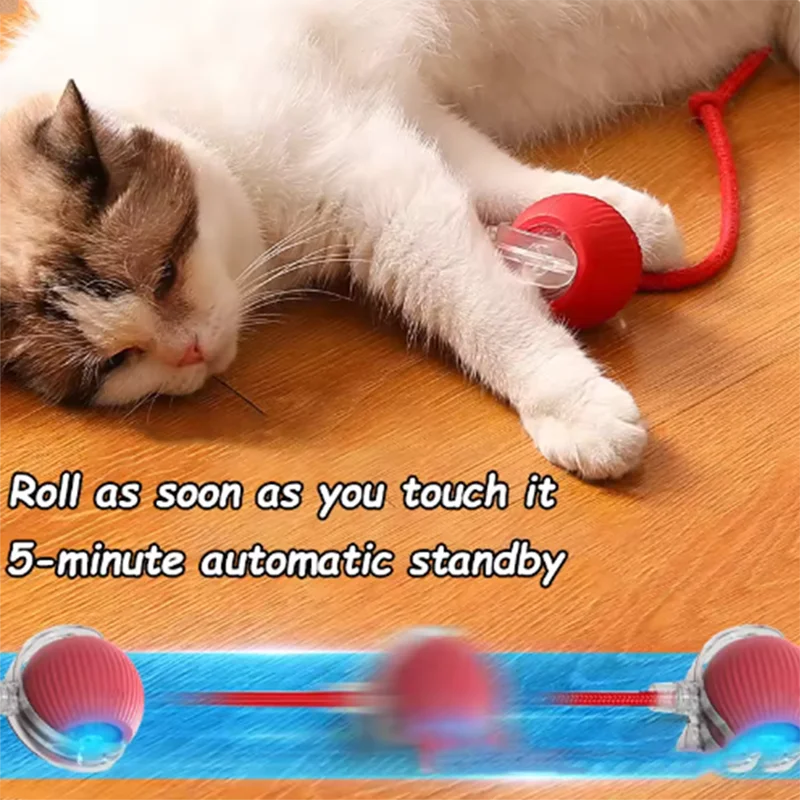 Interactive Smart Cat Toy Ball – USB Rechargeable, Auto Rolling with Sound & Flash