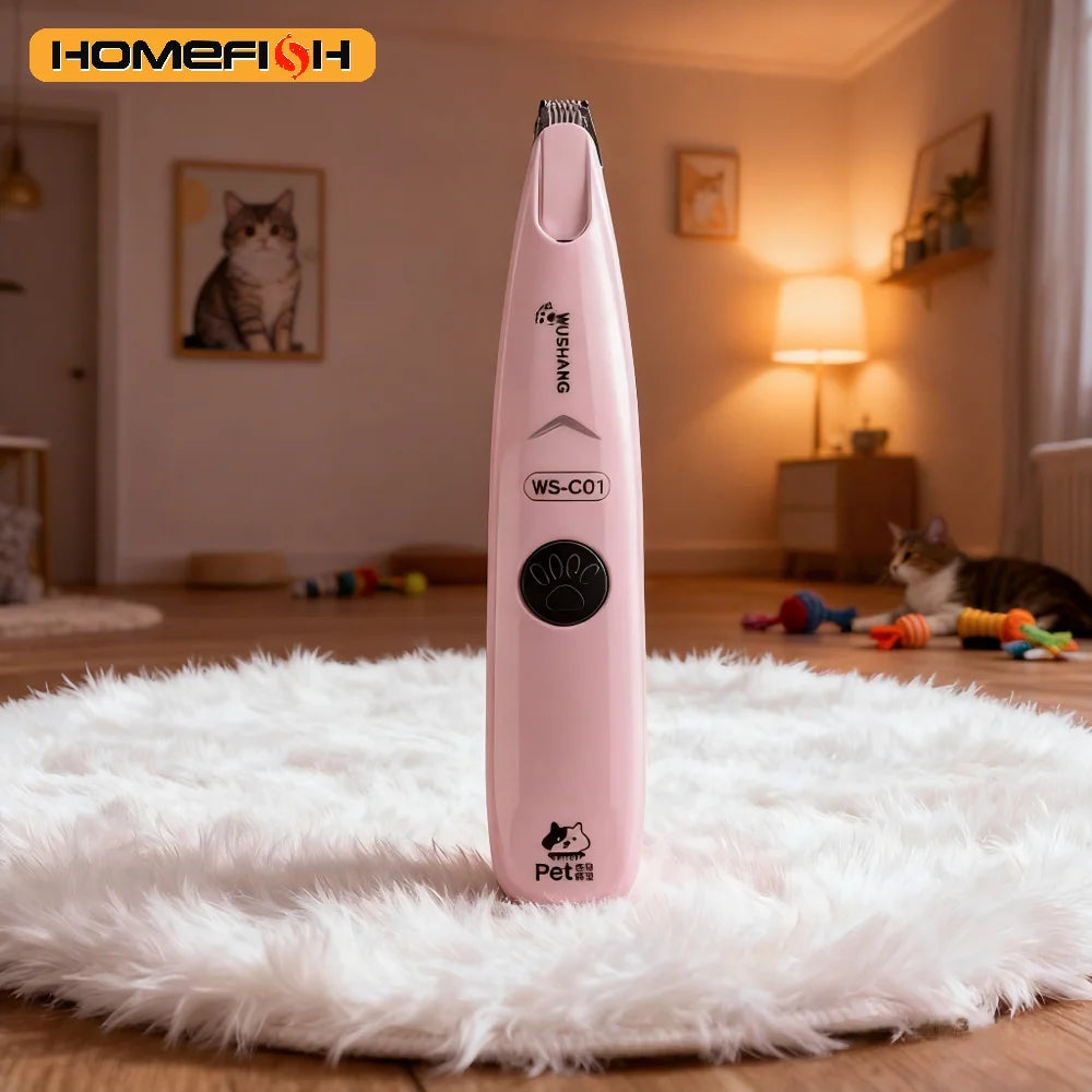 Electric Pet Grooming Trimmer – Waterproof Low-Noise Paw & Face Clipper