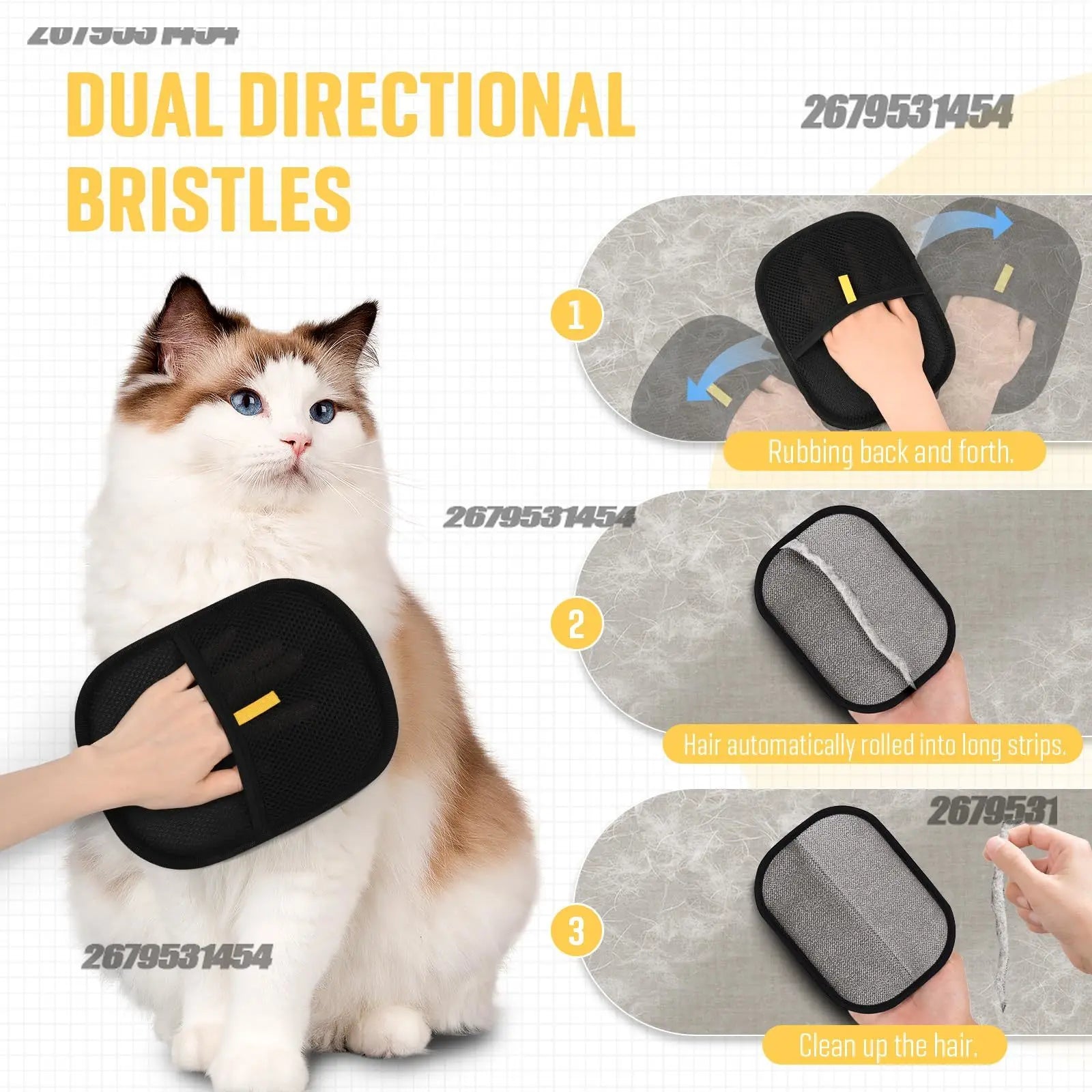2-in-1 Pet Hair Removal Mitt — Effortlessly Remove Cat & Dog Hair from Sofas, Carpets & Clothes