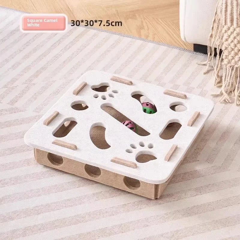 Cat Puzzle Toy – Felt Puzzle Box with Ball for Indoor Cats