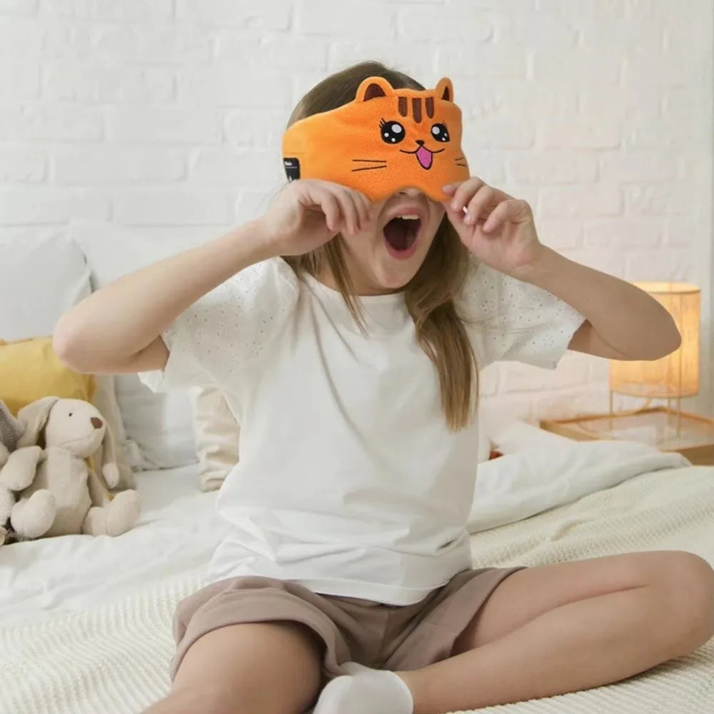 Soft Plush Bluetooth Headphones Eye Mask Elastic Eye Mask Thin Speakers Children's Sleep Earphones Volume Limited